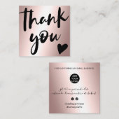 Manuscript roos goud metaalachtige orde dank u vierkante visitekaartje (Voorkant / Achterkant)