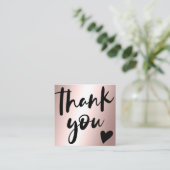 Manuscript roos goud metaalachtige orde dank u vierkante visitekaartje (Staand voorkant)