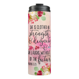 Manuscript Roze Floral van het Proverbs van vrouwe Thermosbeker