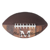 Manuscript Rustic Wood Oak Barn Monogram American Football (Voorkant)