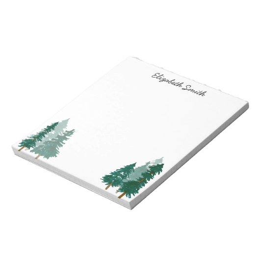 Manuscript Rustic Woodland Tree Forest Waterverf Notitieblok (Linkerzijde)