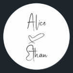 Manuscript Signature Heart Wedding Ronde Sticker<br><div class="desc">De handtekeningsstijl van het manuscript en een hart.</div>