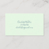 Manuscript Signature Personalized Bee Floral Green Contactkaartje (Achterkant)