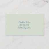 Manuscript Signature Personalized Bee Floral Green Contactkaartje (Achterkant)