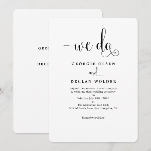 Manuscript slechts wij doen de Uitnodiging van het (Voorkant / Achterkant)