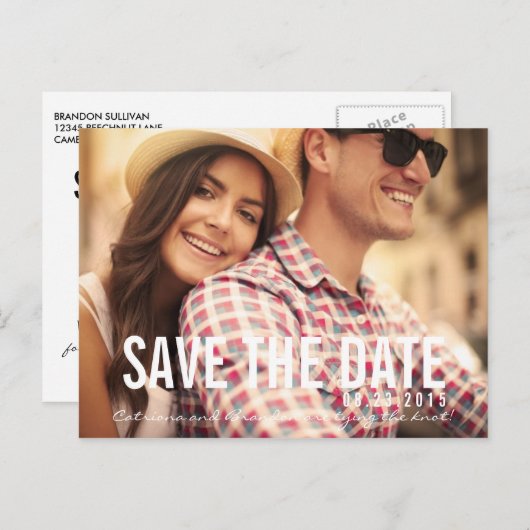 Manuscript sparen het Briefkaart van de Aankondig (Voorkant / Achterkant)