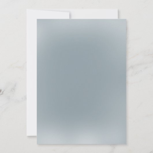 Manuscript Stusty Blue White String Lights Wedding Kaart (Achterkant)