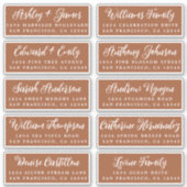 Manuscript TerraCotta Wedding Guest Adresetiketten Sticker (Voorkant)