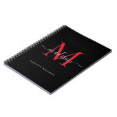 Manuscript Trendy Black Burgundy Red Monogram Notitieboek (Linkerzijde)