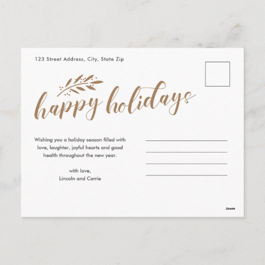 Manuscript trouwde en Merry Weduwen Foto Kerstmis Feestdagenkaart (Achterkant)