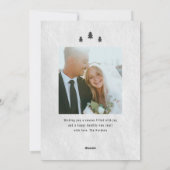 Manuscript trouwde kerstbomen Weddenfoto Feestdagenkaart (Achterkant)