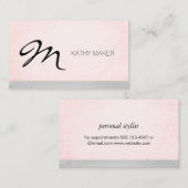 Manuscript Type Monogram Grunge Two Tone Afsprakenkaartje (Voorkant / Achterkant)