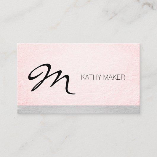 Manuscript Type Monogram Grunge Two Tone Afsprakenkaartje (Voorkant)