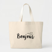 Manuscript Typografie - Bonjour Grote Tote Bag (Voorkant)