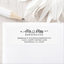 Manuscript Typografie de heer Mrs Wedding Return A