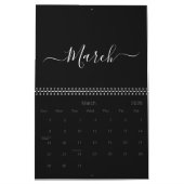 Manuscript Typografie Familienaam Black & White 20 Kalender (Mar 2026)