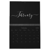Manuscript Typografie Familienaam Black & White 20 Kalender (Feb 2026)