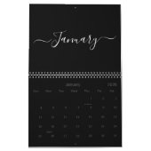 Manuscript Typografie Familienaam Black & White 20 Kalender (Jan 2026)