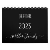 Manuscript Typografie Familienaam Black & White 20 Kalender (Hoes)