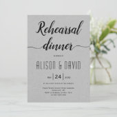 Manuscript typografie grijze trouwrepetitie diner kaart (Staand voorkant)