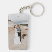 Manuscript Typografie Mr Mrs Wedding Foto Sleutelhanger (achterkant)