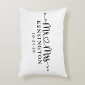 Manuscript Typografie personaliseerde de heer Mrs  Accent Kussen (Voorkant(Verticaal))