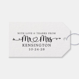 Manuscript Typografie personaliseerde de heer Mrs  Cadeaulabel
