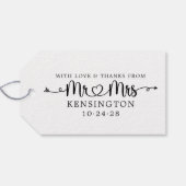 Manuscript Typografie personaliseerde de heer Mrs Cadeaulabel (Achterkant Horizontaal)