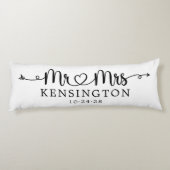Manuscript Typografie personaliseerde de heer Mrs  Lichaamskussen (Achterkant)