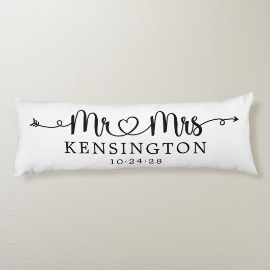 Manuscript Typografie personaliseerde de heer Mrs  Lichaamskussen (Achterkant)
