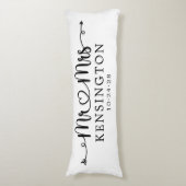 Manuscript Typografie personaliseerde de heer Mrs  Lichaamskussen (Voorkant Verticaal)