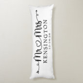 Manuscript Typografie personaliseerde de heer Mrs  Lichaamskussen (Achterkant (Verticaal))