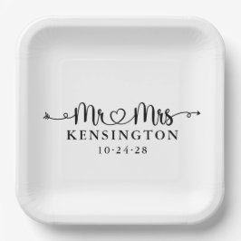 Manuscript Typografie personaliseerde de heer Mrs  Papieren Bordje