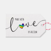 Manuscript Typografie Rainbow Heart gemaakt met li Cadeaulabel (Voorkant (Horizontaal))