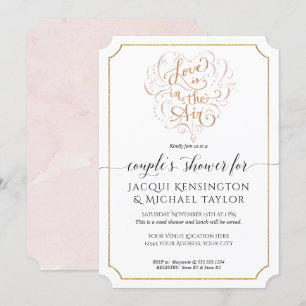Manuscript Typography Love in Air Gold Couples Sho Kaart