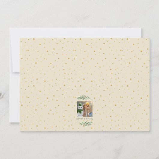 Manuscript Typography Minimalist 2-Photo Gold & Wh Feestdagenkaart (Achterkant)