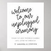 Manuscript Typography Unplugged Wedding Ceremony S Poster (Voorkant)