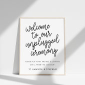 Manuscript Typography Unplugged Wedding Ceremony S Poster