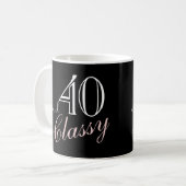 Manuscript van 40th en Classy Black Elegant Birthd Koffiemok (Voorkant links)