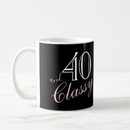 Manuscript van 40th en Classy Black Elegant Birthd Koffiemok (Links)