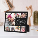 Manuscript van Besties 7 Foto Best Friends Collage Fotoplaat<br><div class="desc">Een speciale, gedenkwaardige multifunctionele fotoplaque cadeau voor zwaarlijvigheid. Het ontwerp kenmerkt zeven kleurenlay-out van het fotonet om uw eigen speciale beste vrienden foto's te tonen. De "Besties" worden weergegeven in een stijlvolle typografie. Een eenvoudige hartvorm wordt getoond over één van de foto's. Stuur een gedenkwaardig en speciaal cadeau naar jezelf...</div>