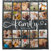 Manuscript van de Moderne Familie 20 Foto Collage  Douchegordijn (Voorkant)