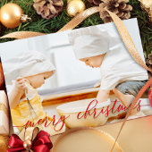 Manuscript van de Waterverf van Kerstmis Cute Cook Feestdagenkaart