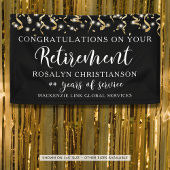 Manuscript van de zwarte gouden Confetti Streamers Spandoek