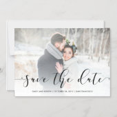 Manuscript van het verlies | Zwart sparen de Datum Magnetische Uitnodiging (Voorkant)