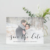 Manuscript van het verlies | Zwart sparen de Datum Save The Date (Staand voorkant)