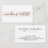 Manuscript van moderne witte en perzikmakeup kunst visitekaartje (Voorkant / Achterkant)