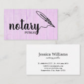 Manuscript van notaris van notariszingende agent v visitekaartje (Voorkant / Achterkant)