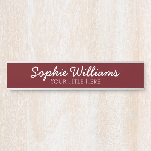 Manuscript Vette Witte Doopvonten Naam Titel op Bo Deurbordje (Voorkant)