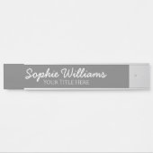 Manuscript Vette Witte Doopvonten Naam Titel op Mo Deurbordje (Voorkant)